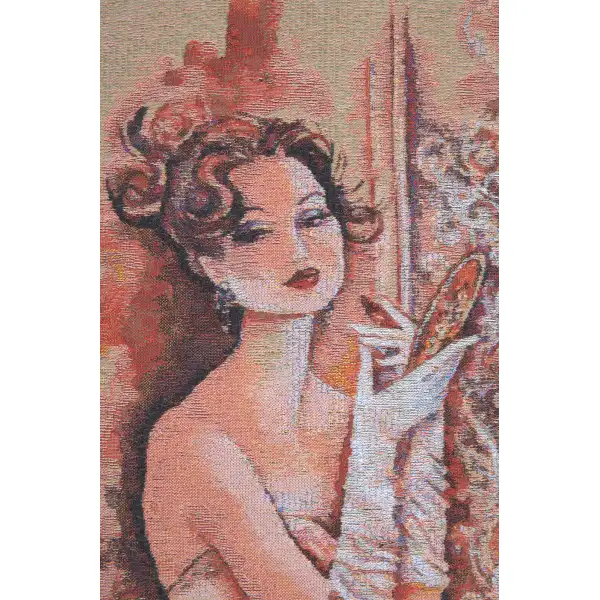 Lady In Rose Belgian Tapestry Wall Hanging | Close Up 1