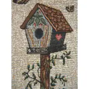 Garden Quilt Beige Wall Tapestry Bell Pull | Close Up 2