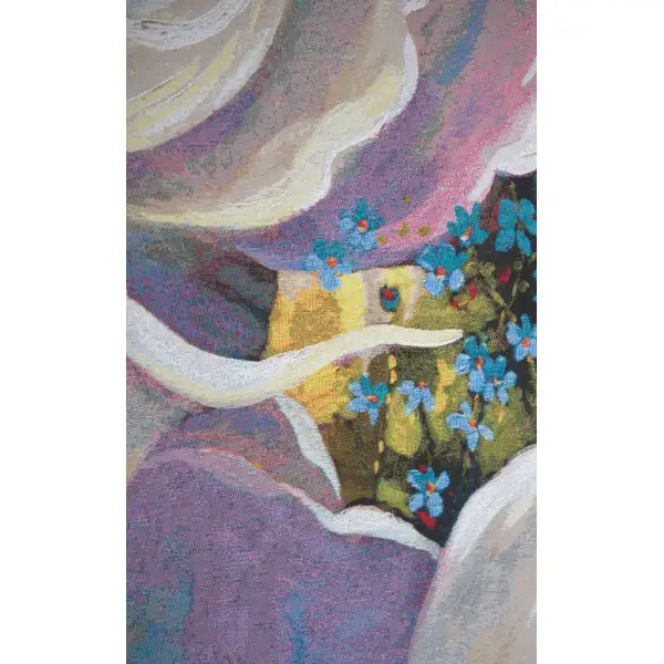 Evening Song Belgian Tapestry Wall Hanging - 37 in. x 66 in. Cotton/Treveria/Wool by Simon Bull | Close Up 2
