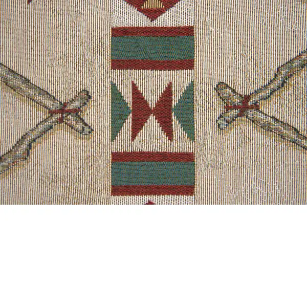 Rustic Retreat with Black Tassels Tapestry Table Mat | Close Up 2