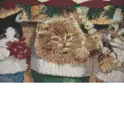 Cat Christmas Party Large Tapestry Table Mat | Close Up 1