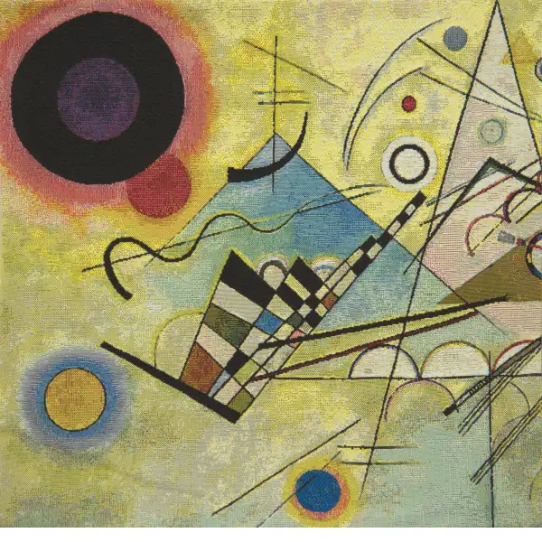 Composition VIII by Kandisnky Belgian Sofa Pillow Cover | Close Up 1