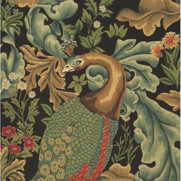 Peacock By William Morris Belgian Cushion Cover - 18 in. x 18 in. Cotton/Viscose/Polyester by William Morris | Close Up 1