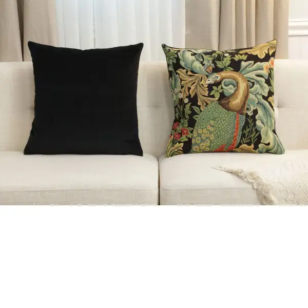 Peacock by William Morris Belgian Sofa Pillow Cover | Close Up 5