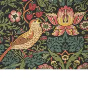 Strawberry Thief A Black By William Morris Belgian Cushion Cover - 18 in. x 18 in. Cotton/Viscose/Polyester by William Morris | Close Up 2