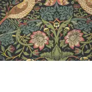 Strawberry Thief A Black By William Morris Belgian Cushion Cover - 18 in. x 18 in. Cotton/Viscose/Polyester by William Morris | Close Up 3