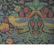 Strawberry Thief B Blue By William Morris Belgian Cushion Cover - 18 in. x 18 in. Cotton/Viscose/Polyester by William Morris | Close Up 2