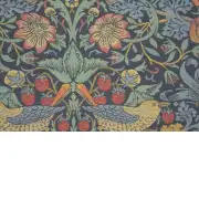 Strawberry Thief B Blue By William Morris Belgian Cushion Cover - 18 in. x 18 in. Cotton/Viscose/Polyester by William Morris | Close Up 3