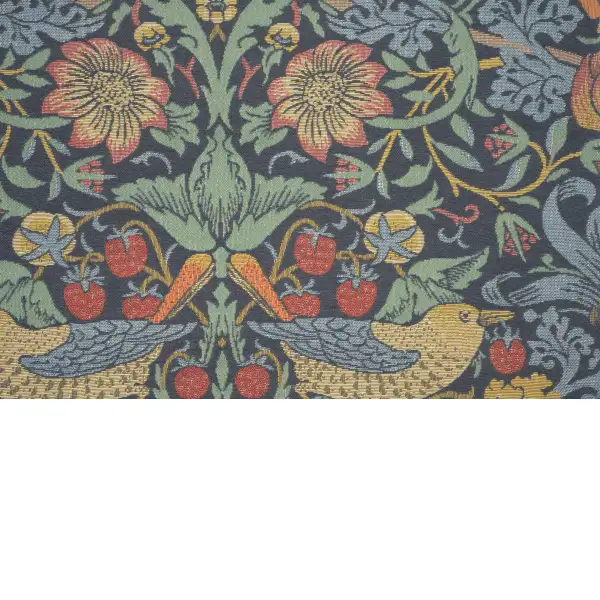 Strawberry Thief B Blue By William Morris Belgian Cushion Cover - 18 in. x 18 in. Cotton/Viscose/Polyester by William Morris | Close Up 3