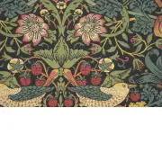 Strawberry Thief B Black By William Morris Belgian Cushion Cover - 18 in. x 18 in. Cotton/Viscose/Polyester by William Morris | Close Up 3