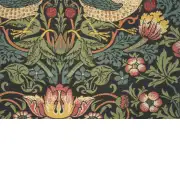 Strawberry Thief B Black By William Morris Belgian Cushion Cover - 18 in. x 18 in. Cotton/Viscose/Polyester by William Morris | Close Up 4