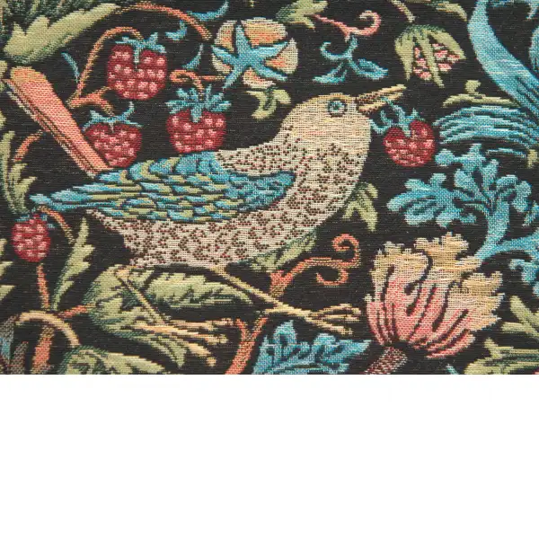 The Strawberry Thief by William Morris Belgian Throw | Close Up 1