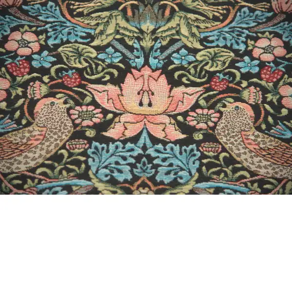 The Strawberry Thief by William Morris Belgian Throw | Close Up 2