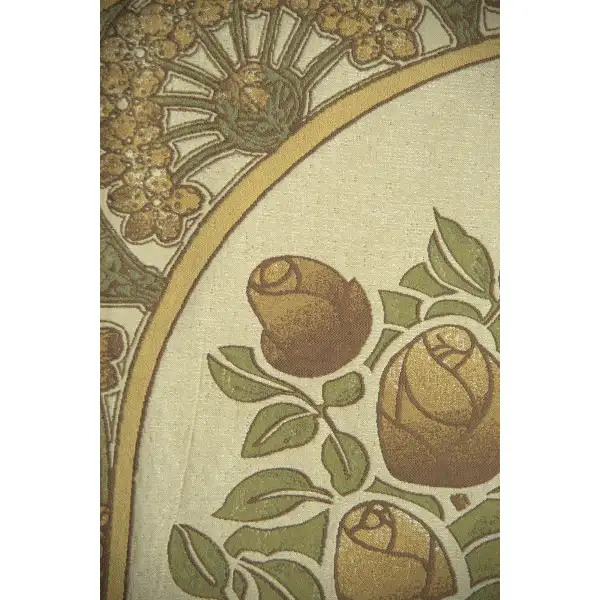 Rose Bush Beige Belgian Tapestry | Close Up 1