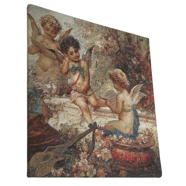 Cherubs In The Garden Stretched Wall Tapestry | Close Up 3