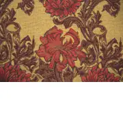 Chrysanthemum Bordo II Belgian Tapestry Throw | Close Up 1