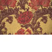 Chrysanthemum Bordo II Belgian Tapestry Throw | Close Up 2