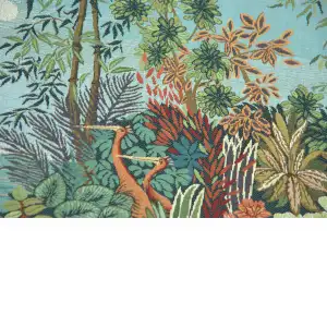 Paysage Heron Lac Foret French Wall Tapestry - 30 in. x 19 in. Cotton/Viscose/Polyester by Charlotte Home Furnishings Inc