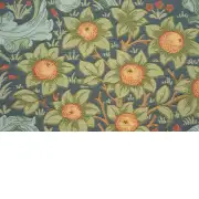 C Charlotte Home Furnishings Inc Orange Tree W/Arabesques Blue French Tapestry Cushion - 19 in. x 19 in. Cotton by William Morris | Close Up 2