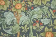 C Charlotte Home Furnishings Inc Orange Tree W/Arabesques Blue French Tapestry Cushion - 19 in. x 19 in. Cotton by William Morris | Close Up 4