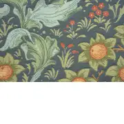 C Charlotte Home Furnishings Inc Arabesques W/Orange Tree Blue French Tapestry Cushion - 19 in. x 19 in. Cotton by William Morris | Close Up 3