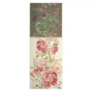 Peonies White French Table Mat - 19 in. x 71 in. Cotton by Charlotte Home Furnishings | Close Up 3