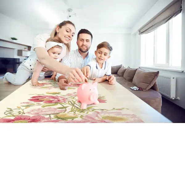 Peonies White Decorative Table Mat | Life Style 1