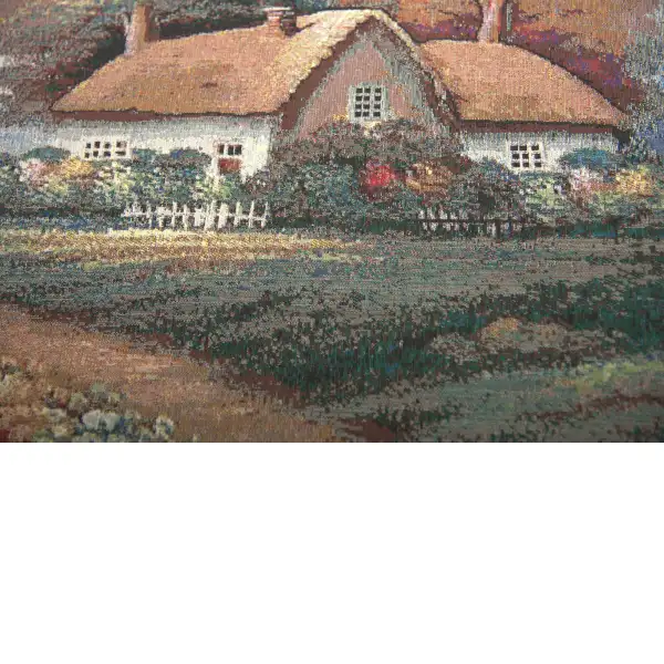 Our Cottage by the Lake  Wall Tapestry Stretched | Close Up 2