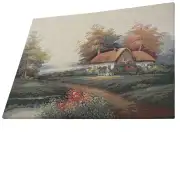 Our Cottage by the Lake  Wall Tapestry Stretched | Close Up 3
