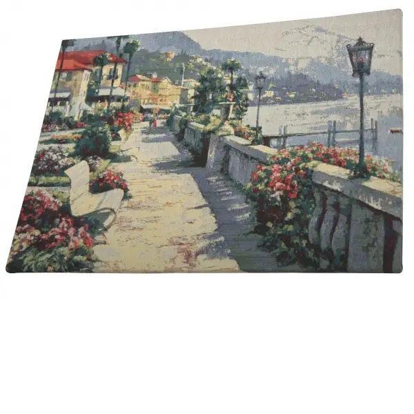 Bench by the Lake Stretched Wall Tapestry | Close Up 4