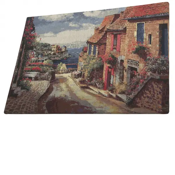 Mediterranean Village at Amalfi Stretched Wall Tapestry | Close Up 3