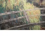 Bridge Over a Pond Of Lilies Stretched Wall Tapestry | Close Up 2
