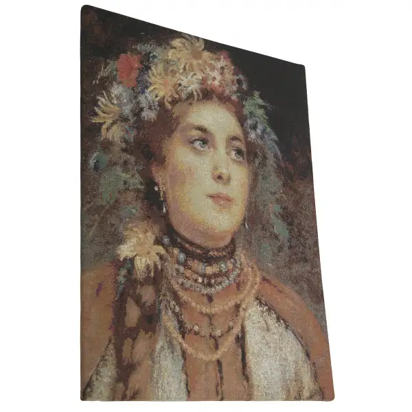 Russian Beauty in Summer Garland Stretched Wall Tapestry | Close Up 4