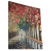 Walking Alone in the Rain Stretched Wall Tapestry | Close Up 3
