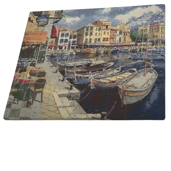 Tranquil Harbor View Stretched Wall Tapestry | Close Up 3