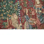Lady And The Unicorn Serial Panoramic Belgian Tapestry - 100 in. x 30 in. Cotton/Viscose/Polyester by Charlotte Home Furnishings | Close Up 2