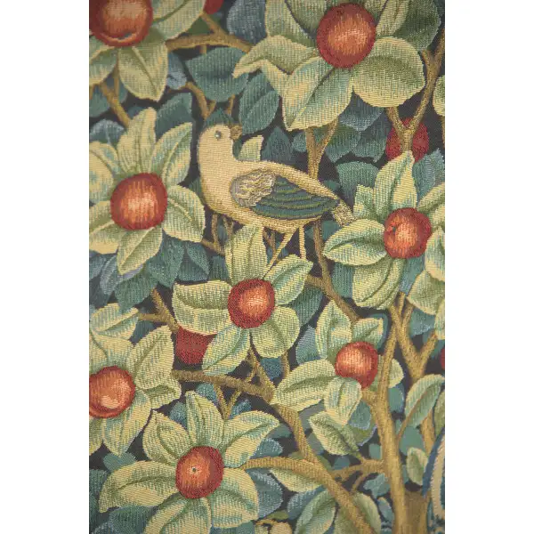 Woodpecker William Morris Belgian Tapestry Wall Hanging | Close Up 1