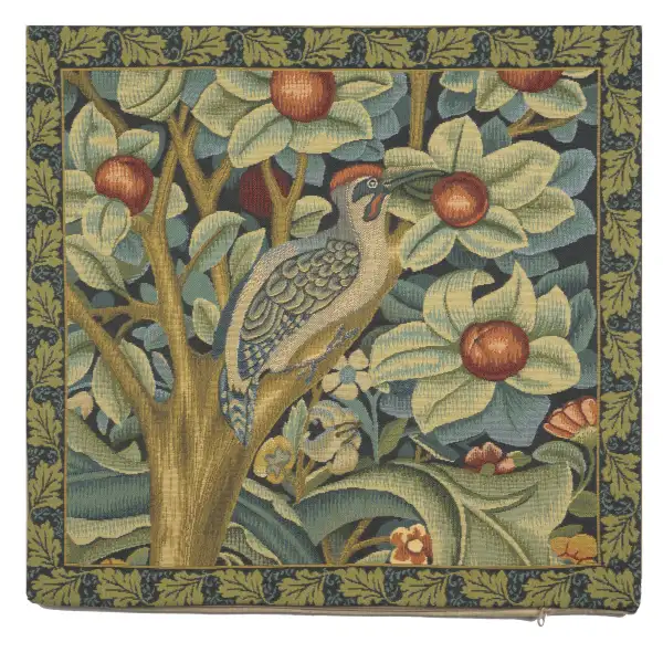 Woodpecker Right By William Morris Belgian Cushion Cover - 18 in. x 18 in. Cotton/Viscose/Polyester by William Morris | Close Up 1