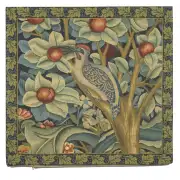 Woodpecker Left By William Morris Belgian Cushion Cover - 18 in. x 18 in. Cotton/Viscose/Polyester by William Morris | Close Up 1