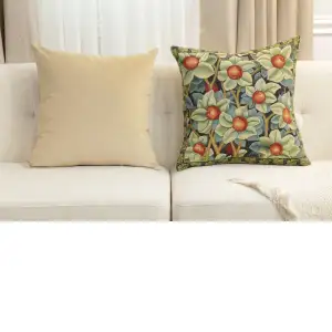 Orange Tree By William Morris Belgian Cushion Cover - 18 in. x 18 in. Cotton/Viscose/Polyester by William Morris