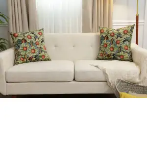 Orange Tree By William Morris Belgian Cushion Cover - 18 in. x 18 in. Cotton/Viscose/Polyester by William Morris