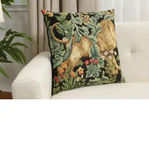 Lion By William Morris Belgian Cushion Cover - 18 in. x 18 in. Cotton/Viscose/Polyester by William Morris