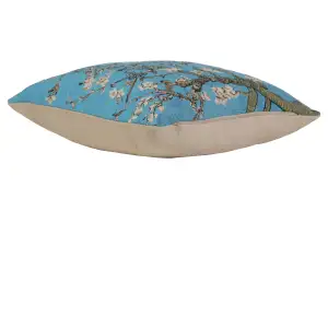 C Charlotte Home Furnishings Inc The Almond Blossom European Cushion Cover | Decorative Cushion Case with Cotton Polyester & Viscose | 16x16 Inch Cushion Cover for Living Room | by Vincent Van Gogh
