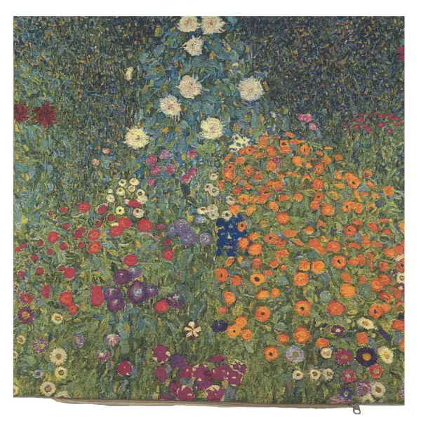 Flower Garden By Klimt Belgian Cushion Cover - 18 in. x 18 in. cotton/wool/viscose by Gustav Klimt | Close Up 1