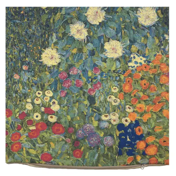 Flower Garden II By Klimt Belgian Cushion Cover - 18 in. x 18 in. cotton/wool/viscose by Gustav Klimt | Close Up 1