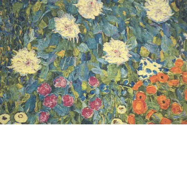 Flower Garden II By Klimt Belgian Cushion Cover - 18 in. x 18 in. cotton/wool/viscose by Gustav Klimt | Close Up 4