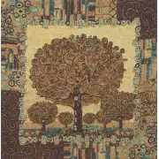 Tree of Life A by Klimt Belgian Sofa Pillow Cover | Close Up 1