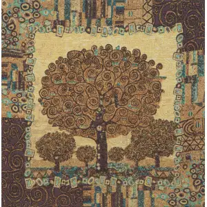 Tree Of Life A By Klimt Belgian Cushion Cover - 18 in. x 18 in. Cotton/viscose/goldthreadembellishments by Gustav Klimt
