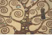 Tree Of Life B By Klimt Belgian Cushion Cover - 18 in. x 18 in. Cotton/viscose/goldthreadembellishments by Gustav Klimt | Close Up 3