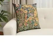 Owl and Pigeon Belgian Sofa Pillow Cover | Close Up 1
